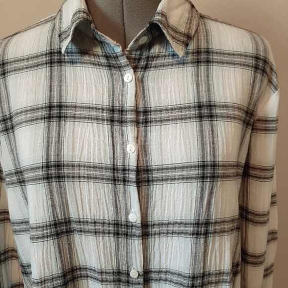 Anthropologie White Crow Plaid Shirt - Picture 3 of 8